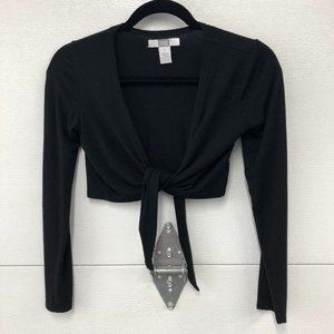 Tag Tie Front Crop Cardigan Long Sleeve Size 12
